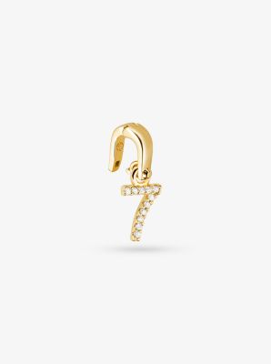14K Gold-Plated Sterling Silver Pav&eacute; Number 7 Charm