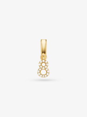 14K Gold-Plated Sterling Silver Pav&eacute; Number 8 Charm
