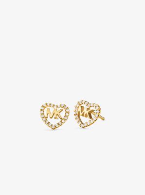 michael kors heart earrings silver