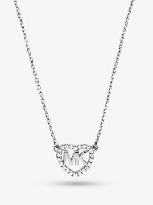 michael kors silver heart necklace