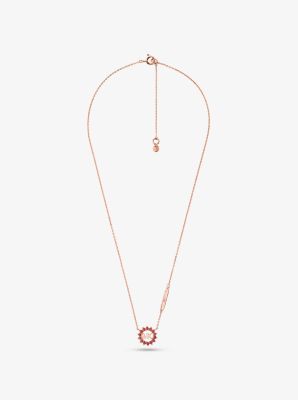14K Rose Gold-Plated Sterling Silver Logo Necklace