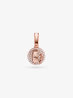 14K Rose Gold-Plated Sterling Silver Pav&eacute; Virgo Zodiac Charm