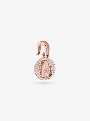 14K Rose Gold-Plated Sterling Silver Pav&eacute; Virgo Zodiac Charm
