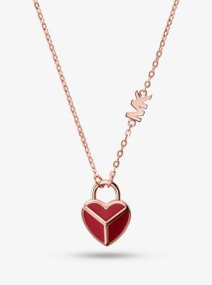michael kors necklace rose gold heart