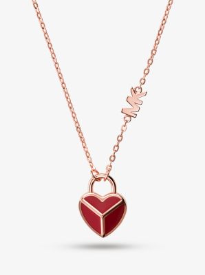 michael kors rose gold heart necklace