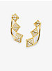 Precious Metal-Plated Sterling Silver Pavé Pyramid Ear Crawlers image number 0