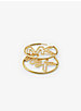 14K Gold-Plated Sterling Silver Pavé Logo Hoop Earrings image number 1