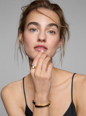 Bague ouverte en argent sterling &agrave; placage en m&eacute;taux pr&eacute;cieux