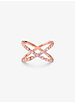 14K Rose Gold-Plated Sterling Silver Pavé Oversized Ring image number 1
