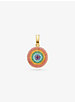 14K Gold-Plated Sterling Silver Pavé Rainbow Bullseye Charm image number 0
