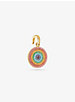 14K Gold-Plated Sterling Silver Pavé Rainbow Bullseye Charm image number 1