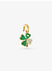 14K Gold-Plated Sterling Silver Pavé Clover Charm image number 1