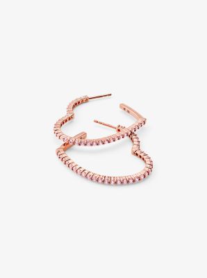 michael kors rose gold heart earrings