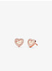 14K Rose Gold-Plated Sterling Silver Pavé Heart Stud Earrings image number 0