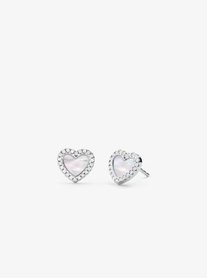 Sterling silver shop heart stud earrings