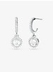 Precious Metal-Plated Sterling Silver Pavé Halo Drop Earrings image number 0
