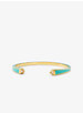 14K Gold-Plated Sterling Silver and Pavé Studded Cuff image number 0