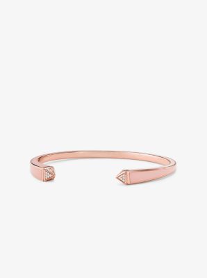 14k Rose Gold-plated Sterling Silver And Pavé Studded Cuff | Michael Kors