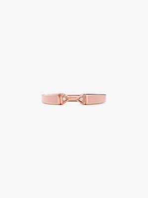 14k Rose Gold-plated Sterling Silver And Pavé Open Ring | Michael Kors