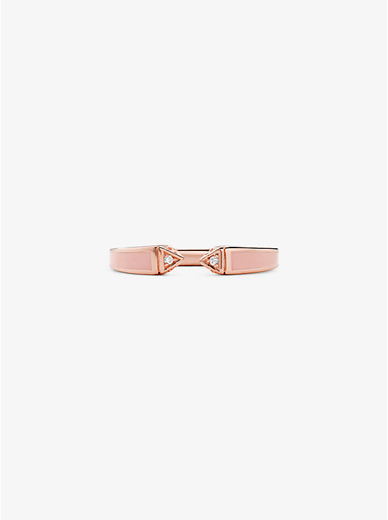 14K Rose Gold-Plated Sterling Silver and Pavé Open Ring image number 0