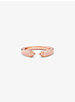 14K Rose Gold-Plated Sterling Silver and Pavé Open Ring image number 1