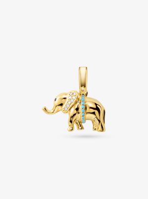 14K Gold-Plated Sterling Silver Pavé Elephant Charm image number 0