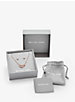 Precious Metal-Plated Sterling Silver Pavé Heart Necklace and Stud Earrings Gift Set image number 1