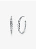 Precious Metal-Plated Sterling Silver Curb Link Hoop Earrings image number 0