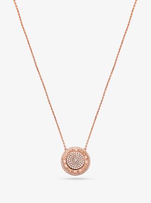 Precious Metal-Plated Sterling Silver Pavé Pendant Necklace image number 0