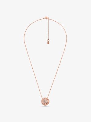 Precious Metal-Plated Sterling Silver Pavé Pendant Necklace image number 1