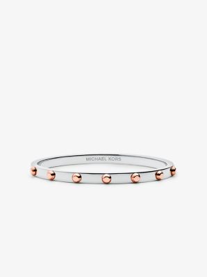 Precious Metal-Plated Sterling Silver Studded Bangle | Michael Kors