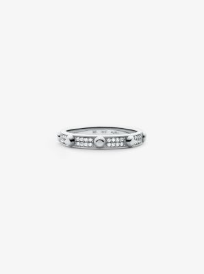 Sterling Silver Studded Pavé Ring | Michael Kors Canada