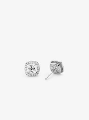 Precious Metal-Plated Sterling Silver Pavé Stud Earrings | Michael 