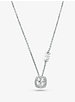 Precious Metal-Plated Sterling Silver Pavé Halo Necklace image number 0