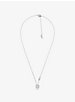 Precious Metal-Plated Sterling Silver Pavé Halo Necklace image number 1