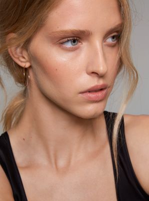 Precious Metal-Plated Sterling Silver Whisper Mini Hoop Earrings image number 2