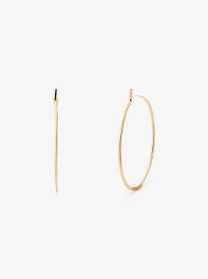 Precious Metal-plated Sterling Silver Whisper Hoop Earrings | Michael Kors