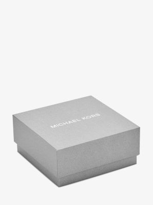 14K Rose Gold-Plated Sterling Silver Pav&eacute; Logo Heart Necklace and Stud Earrings Gift Set