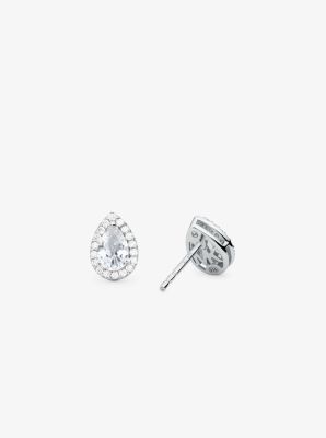 Pavé-Ohrstecker in Birnenform aus Sterlingsilber image number 1