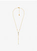 Precious Metal-Plated Sterling Silver Cubic Zirconia Lariat Necklace image number 1