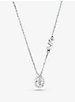 Precious Metal-Plated Sterling Silver Pavé Pear Shaped Necklace image number 0