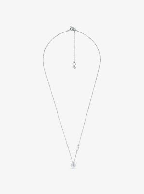 Collar de plata de ley con colgante en forma de pera e incrustaciones in PLATEADO | Michael Kors