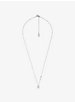 Precious Metal-Plated Sterling Silver Pavé Pear Shaped Necklace image number 1
