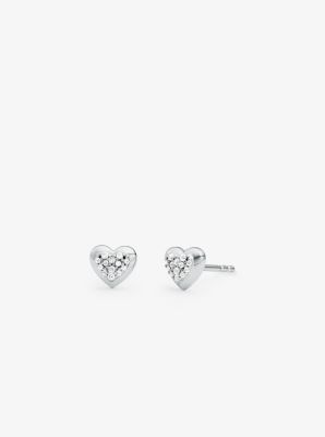 Michael kors silver sales heart earrings