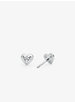 Sterling Silver Pavé Heart Stud Earrings image number 1