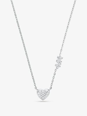 Michael kors cheap heart necklace silver