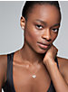 14K Rose Gold-Plated Sterling Silver Pavé Heart Necklace and Stud Earrings Gift Set image number 2