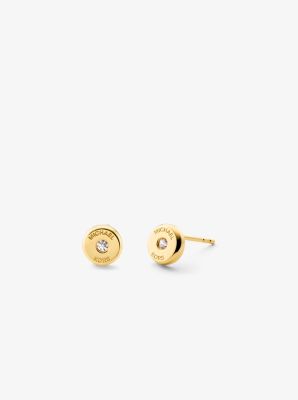 14K Gold-Plated Sterling Silver Laboratory-Grown Diamond Logo Stud Earrings image number 0