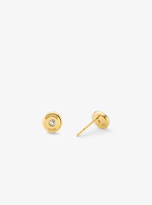 14K Gold-Plated Sterling Silver Laboratory-Grown Diamond Logo Stud Earrings image number 1