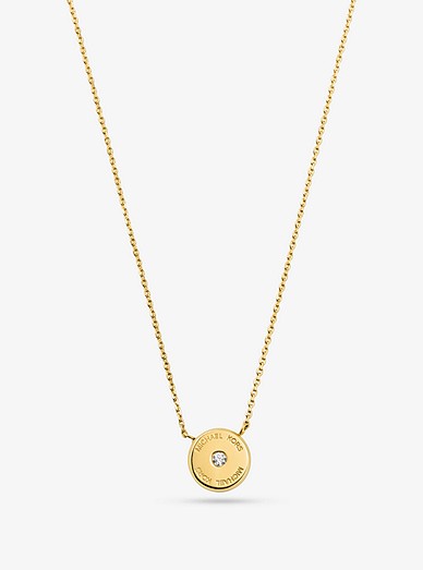 Forræderi Mary Kom forbi for at vide det 14k Gold-plated Sterling Silver Laboratory-grown Diamond Necklace | Michael  Kors
